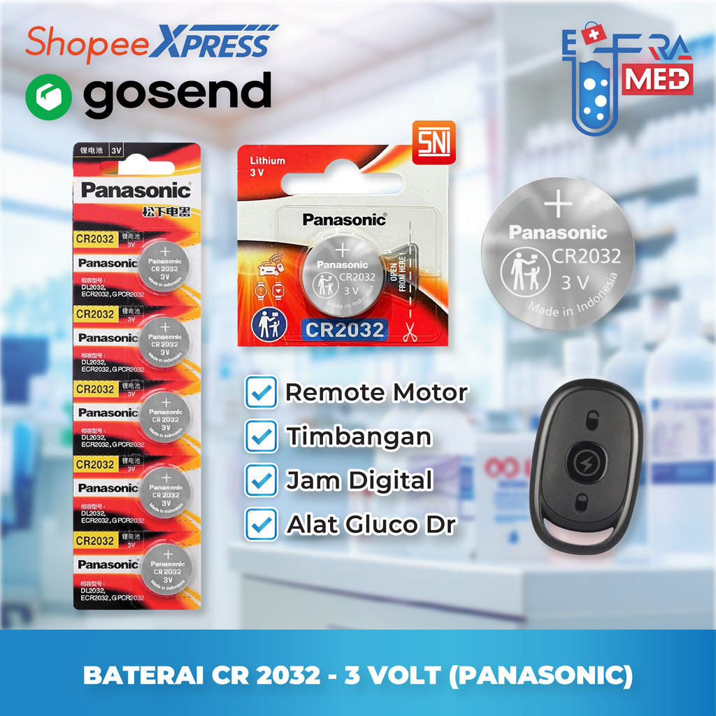 Baterai CR2032 Batre CR 2032 3V Panasonic Original