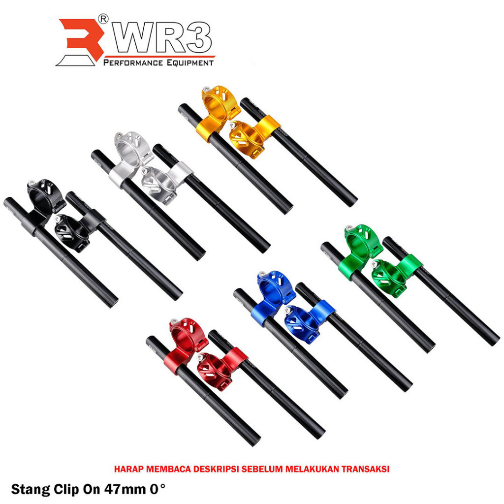 Stang Jepit R15 V2 V3 R25 New 2018 WR3 Clip On Underyoke WR3 47mm 0° Stang Yamaha R 15 R-15