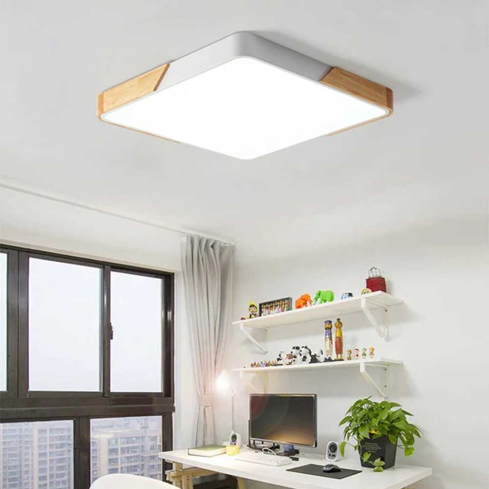 Lampu Plafon LED Ceiling Light Natural White 30cm 24W - Lampu Atap Minimalis Ornamen Kayu Modern