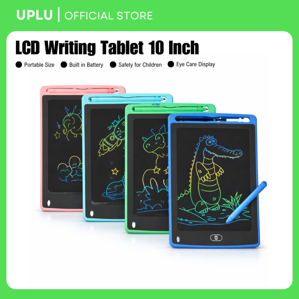TERBARU UPLU LCD Papan Tulis Gambar Mainan Edukasi Anak Drawing Writing Tablet 10 Inch