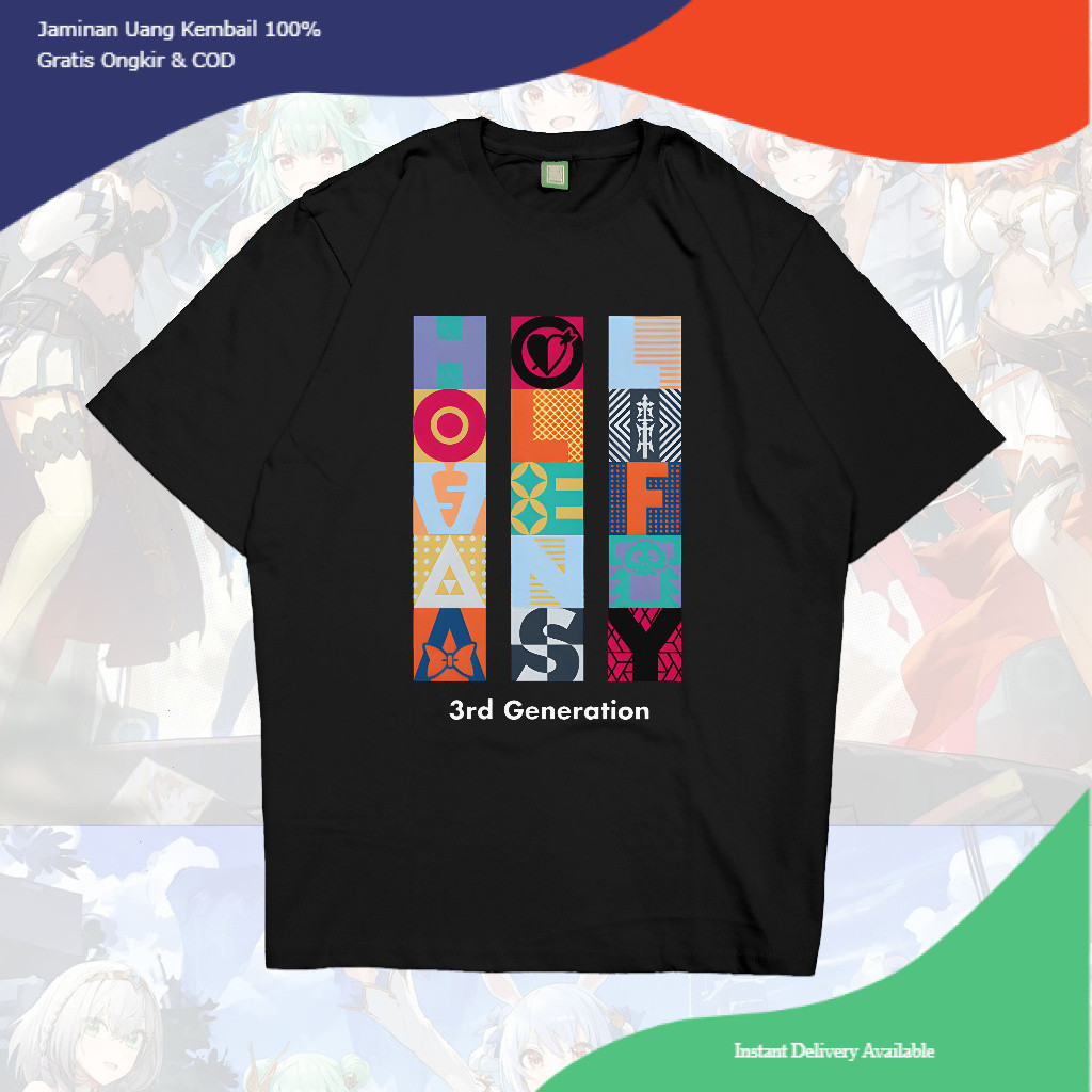Hololive Fantasy Generation 3 Concert Holo JP Japan Kaos Anime Vtuber T-Shirt d1
