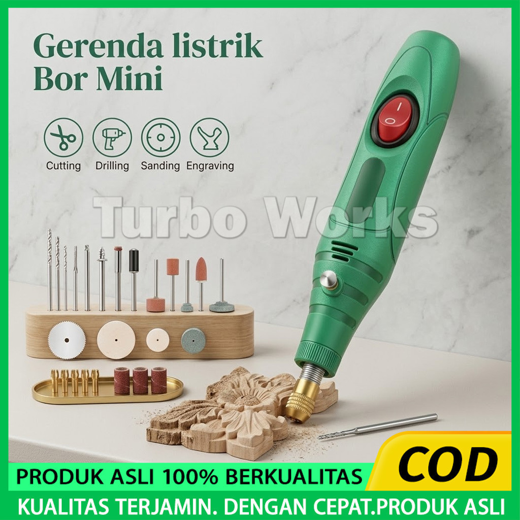 COD-Bor Gerinda Mini Listrik 12V DC Alat Ukir Kayu Pemotong Amplas 18000 RPM. Grinding Machine Elect
