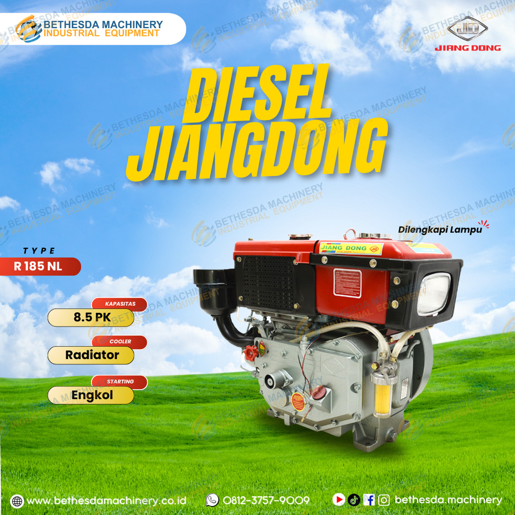 Jiangdong diesel 8.5HP R 185 NL Mesin Traktor
