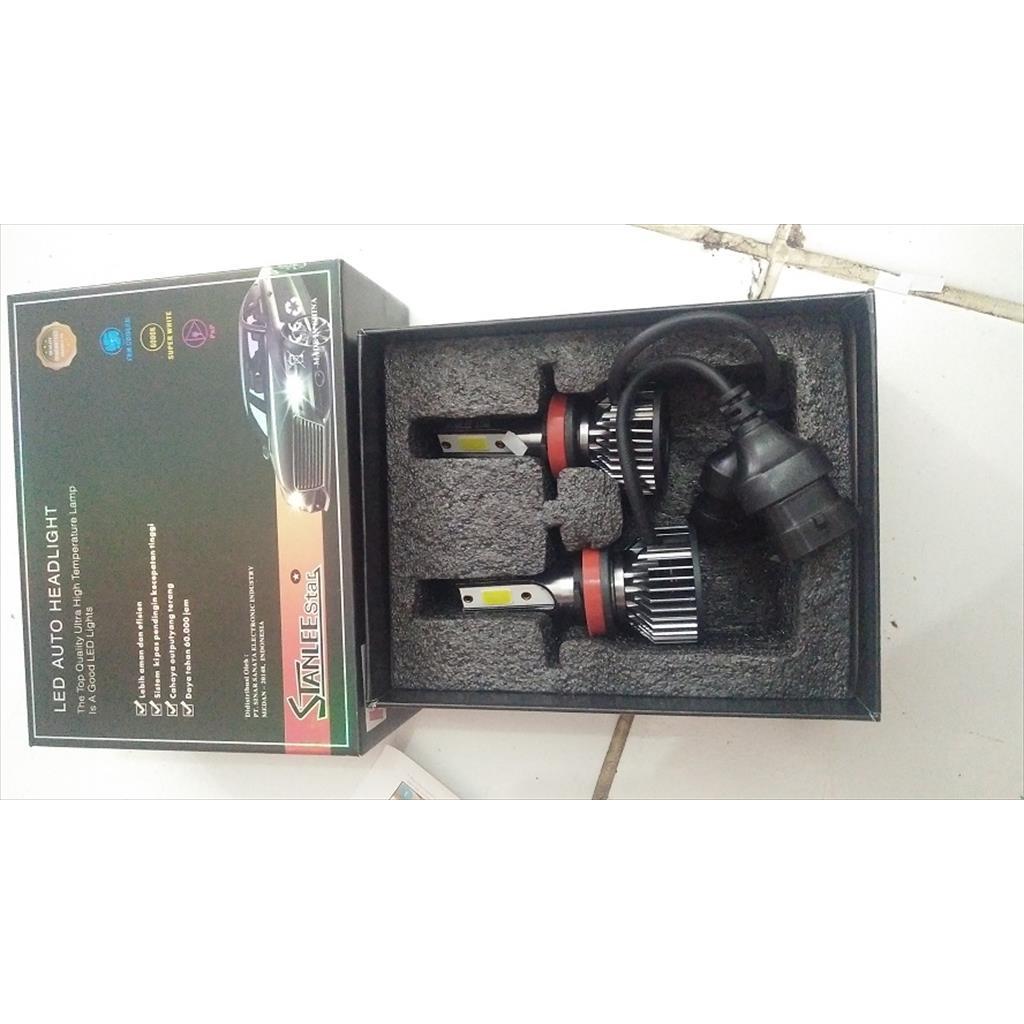 Bohlam Lampu Auto Headlight Stanlee Star H8 H11 H16 LED 6000K Putih