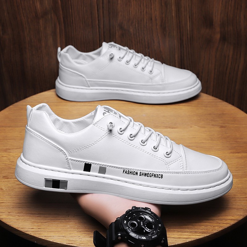 sepatu putih pria skate shoes sepatu karet pria sepatu lokal casual pria sepatu slip on simpel terba