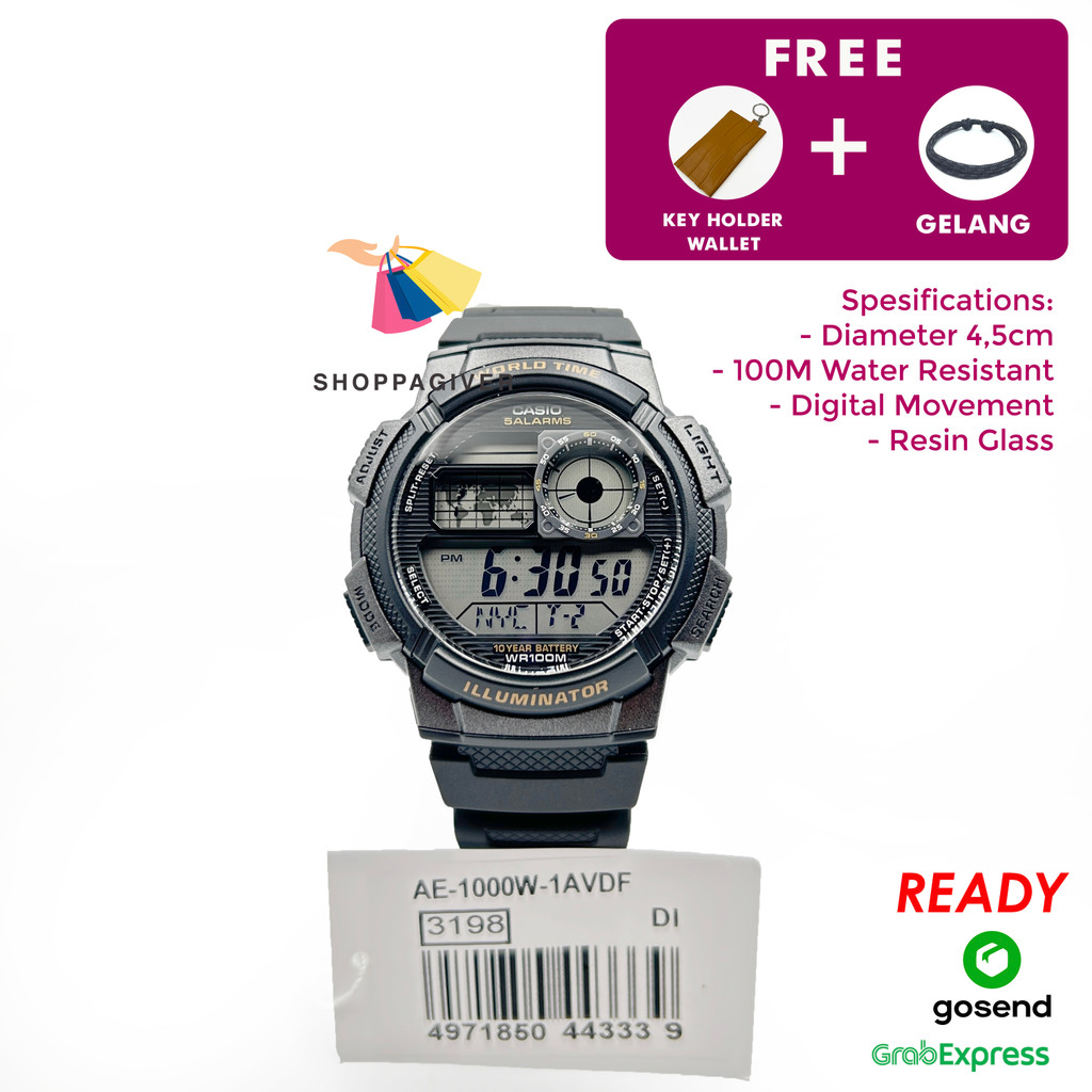 JAM TANGAN Casio ORIGINAL Digital AE-1000W / AE-1000W-1A / AE-1000W-1AVDF BERGARANSI