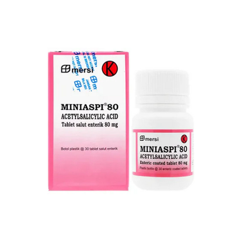 MINIASPI 100 100 MG 1 BOTOL @ 30 TABLET SALUT ENTERIK