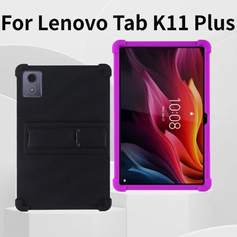 For Lenovo Tab K11 plus Tablet Case 1145 Inches KidsFriendly Soft Silicone with Adjustable Stand Pro