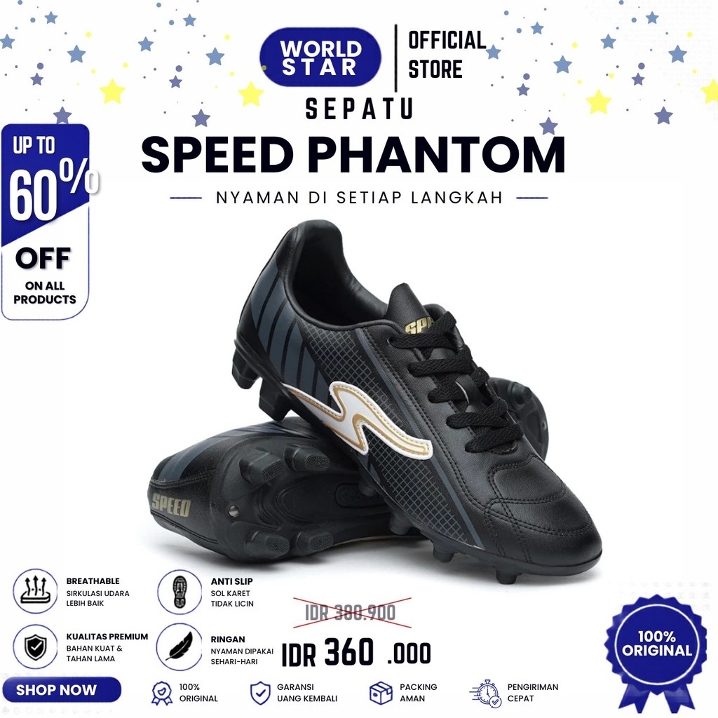 Sepatu Speed bola pria Original  - Soccer Phantom  -Soccer Pria - Mini soccer - uk 38-43