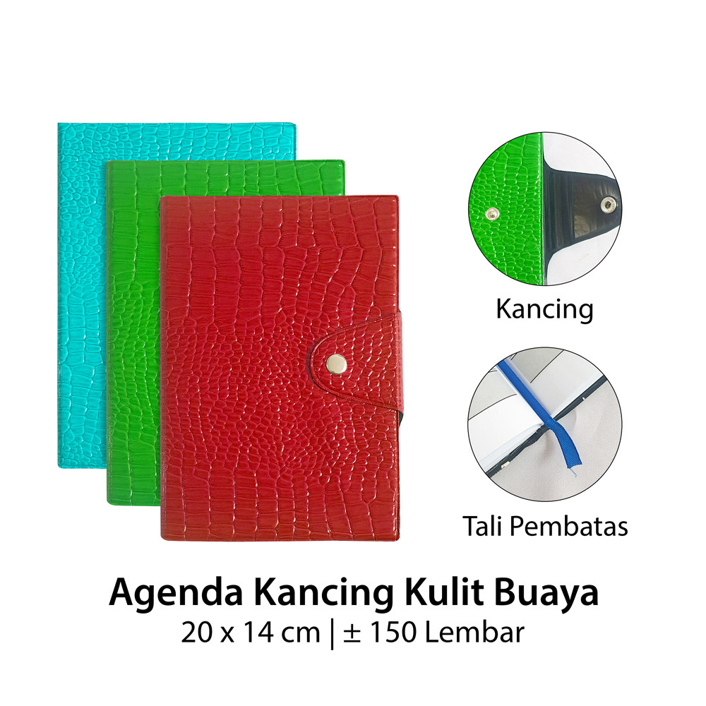 Agenda Kancing Motif Kulit Buaya Planner A5 Notebook