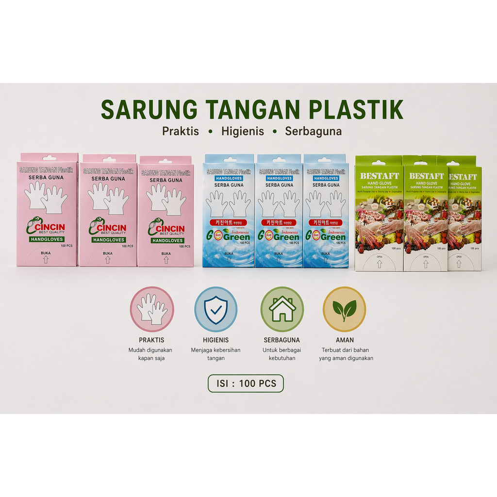 Sarung Tangan Plastik Tebal / Handgloves Plastik Emboss