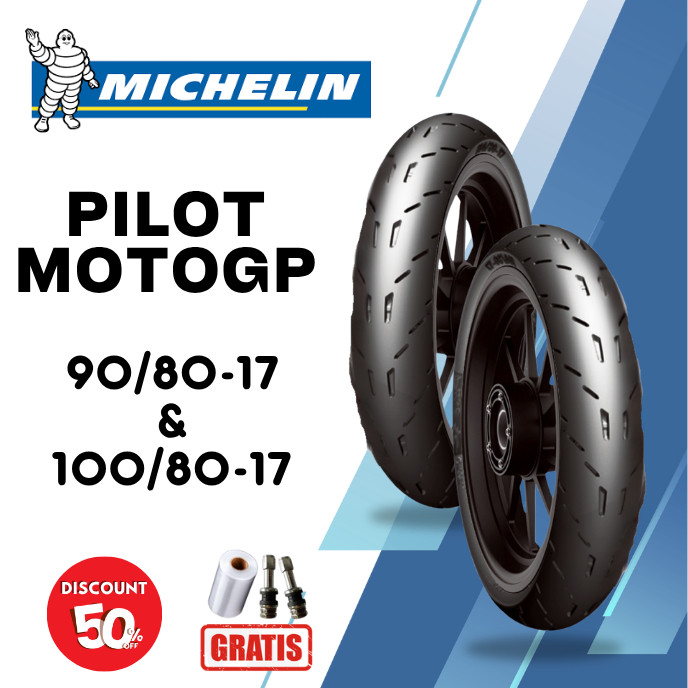 SEPASANG Ban Motor MICHELIN PILOT MOTOGP 90/80 & 100/80 RING 17 Tubeless
