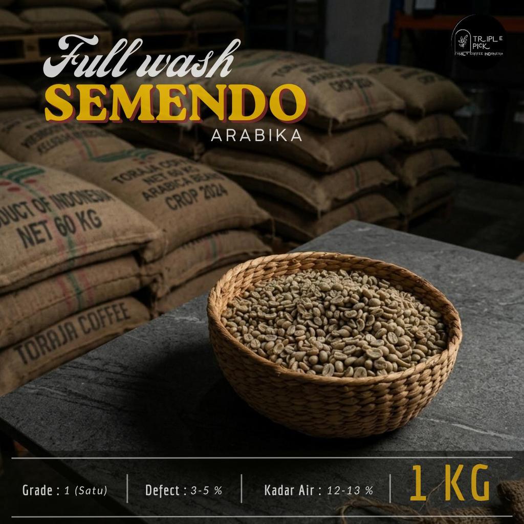 Green bean / Biji kopi Arabika SEMENDO - Dryhull TERMURAH