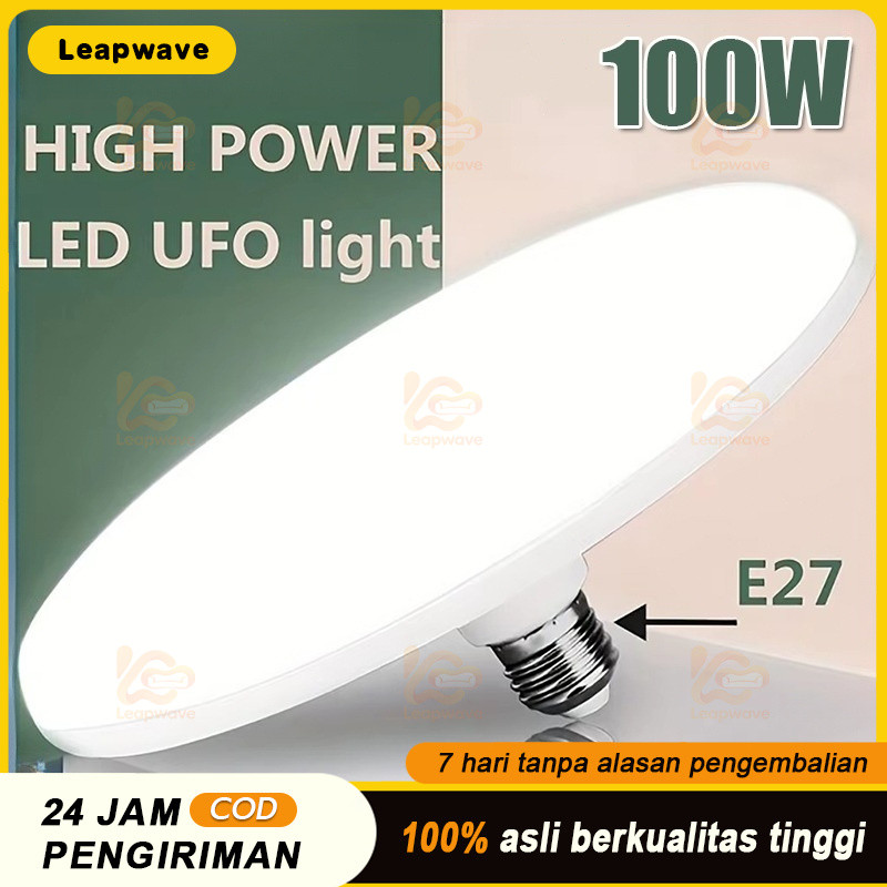 220V E27 Lampu LED Super Terang 20W 30W 40W 60W 100W UFO Lampu LED Lampu Meja Penerangan Putih Hanga