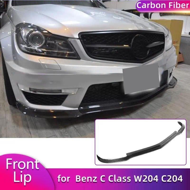 Carbon Fiber Car Front Bumper Lip Spoiler for Mercedes Benz C Class W204 C204 C63 AMG 2012-2014 Fron