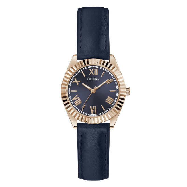 GUESS-MINI LUNA GUESS Mini Luna Ladies Blue Rose Gold Tone Analog Watch