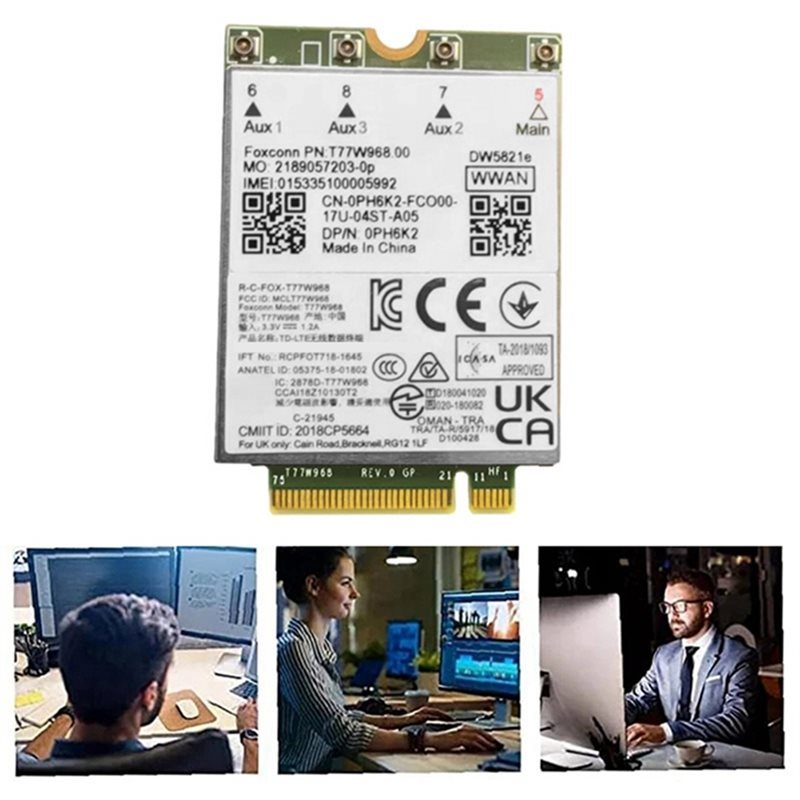 A08ET77W968 DW5821E 4G LTE Module X20 LTE Cat16 Gigabit 4G Wireless Card Kit For Dell 5420 5424 7424