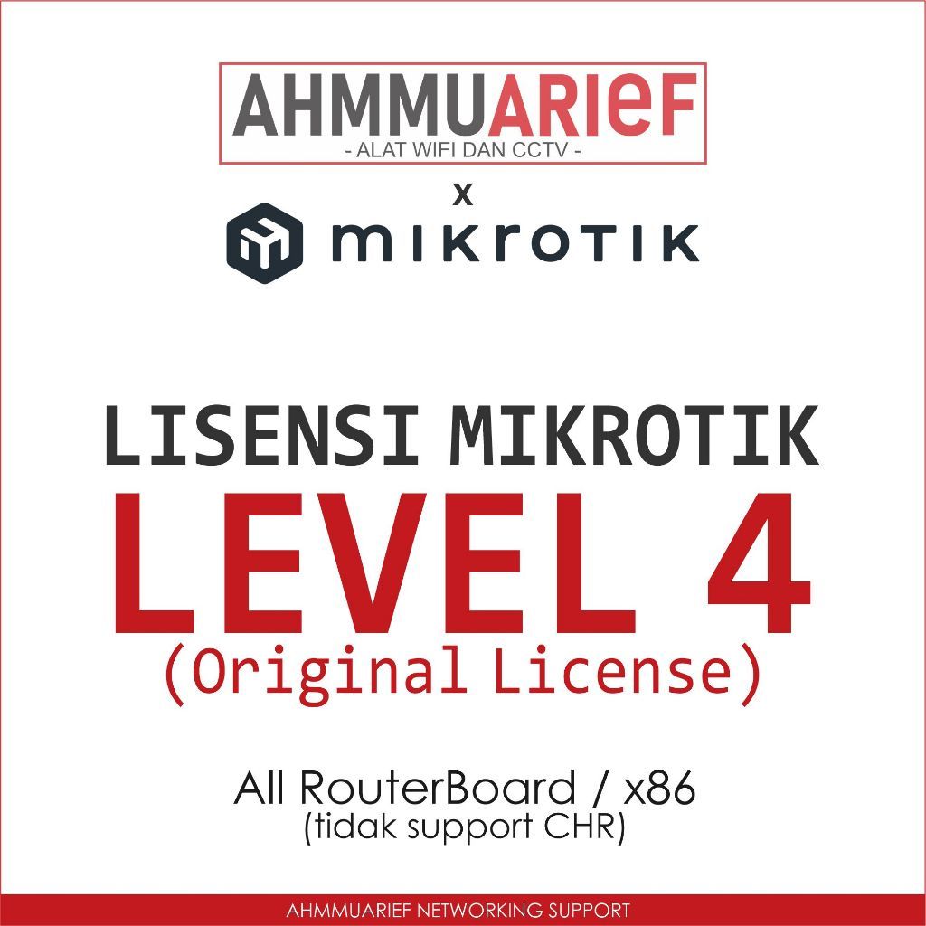 LISENSI LICENSE MIKROTIK LEVEL 4 L4 ROUTEROS X86
