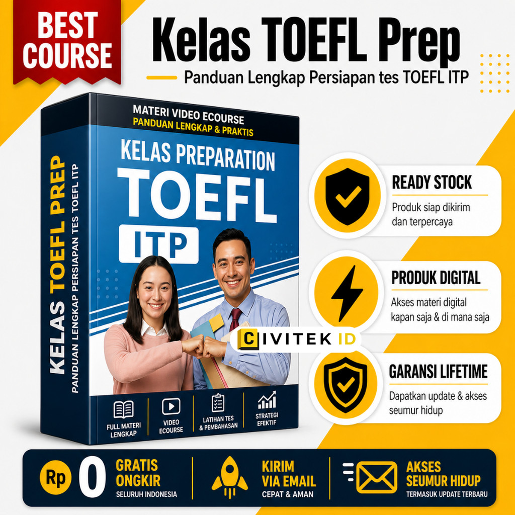 KELAS TOEFL ITP PREPARATION - Belajar Format Panduan Tips Skor Tinggi Materi Video Full