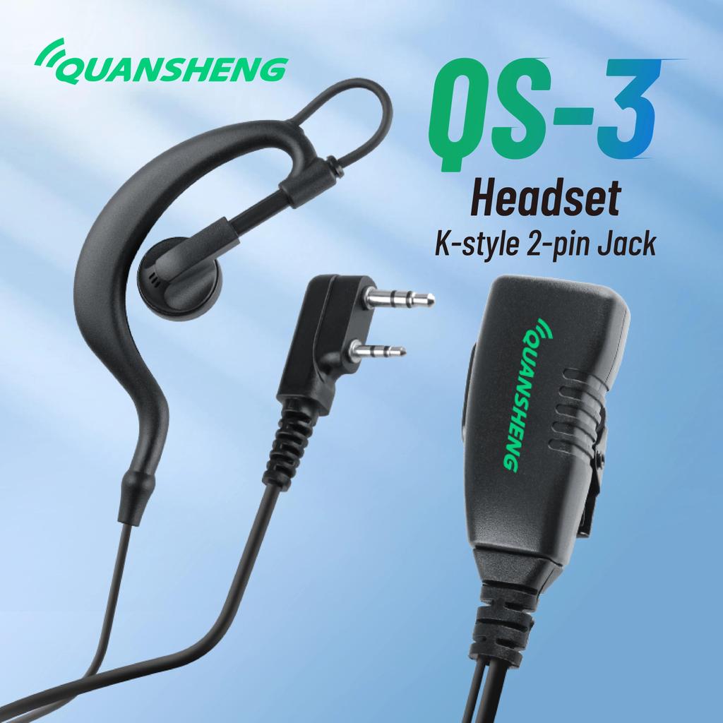 Quansheng QS-3 walkie talkie headset headphone earphone 2 PIN for Quansheng UV-K5 UV-K5(8) UV-K6 UV-