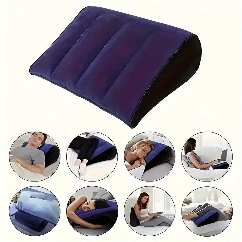 Bantal Segitiga Inflatable Portable - Bantal Sandaran Punggung Tiup Travel & Camping Waterproof