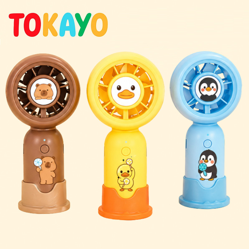Tokayo Kipas Angin Portable Dudukan Mini USB Charge Anak Dewasa 3 Kecepatan Angin Besar Aman Bayi