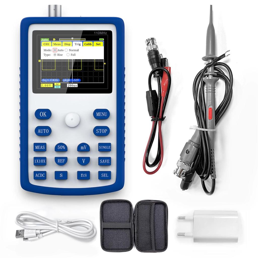 FNIRSI1C15 gital oscilloscope 110MHz analog bandwidth 500MSs sample rate Handheld oscilloscope