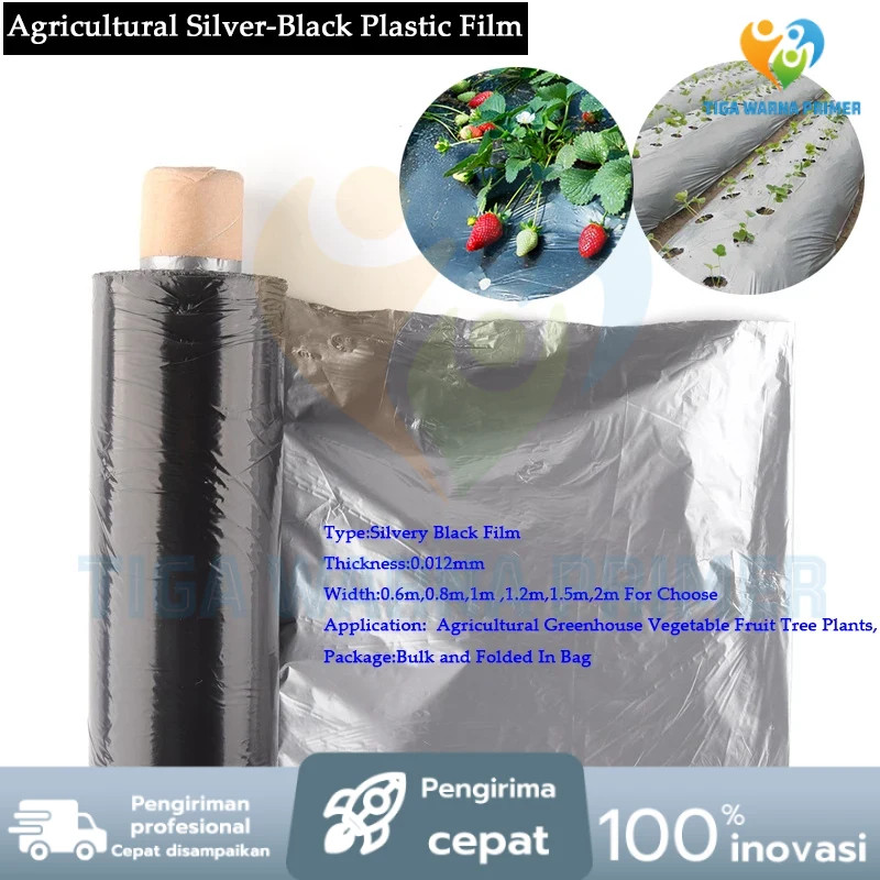Plastik MULSA 1 ROLL hitam/perak ( Panjang 250 meter x Lebar 1,2 meter ) ROLL