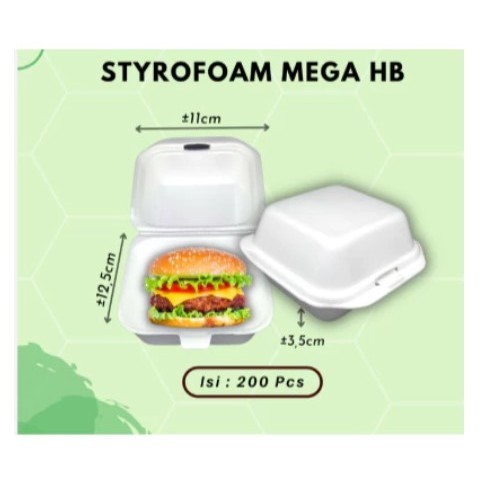SID STEROFOAM MAKANAN BOX BURGER STEROFROAM LUNCH BOX MAKANAN STYROFOAM BURGER