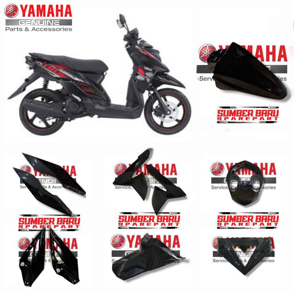 COVER BODY HALUS X-RIDE X RIDE 115 HITAM GLOSSY ORIGINAL YAMAHA
