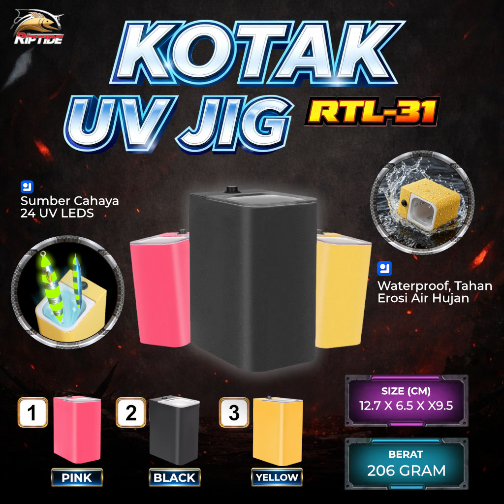 RIPTIDE RTL-31 KOTAK SENTER UV UNTUK METAL JIG UV LIGHT ACCUMULATOR