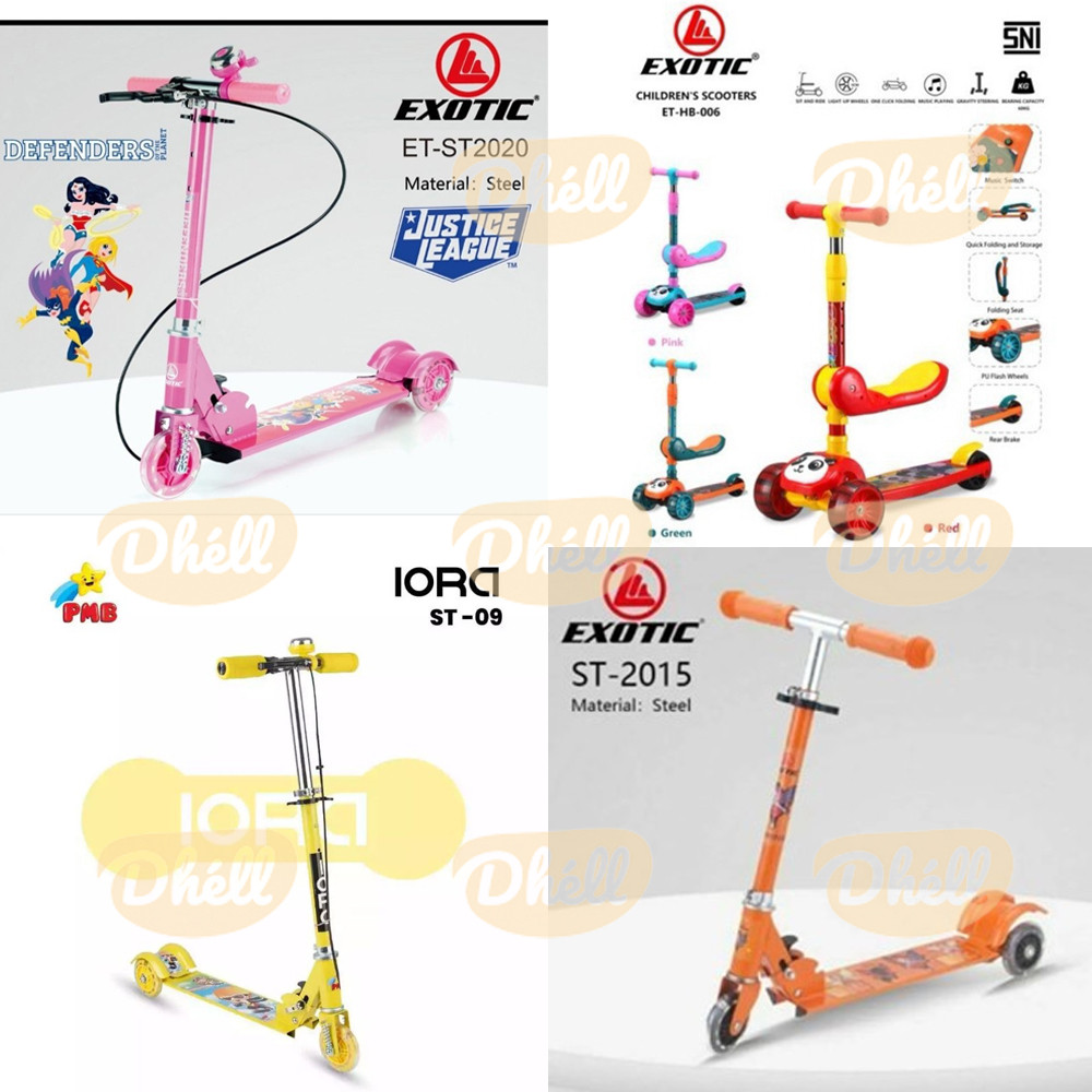 Exotic Iora Skuter Anak Roda 3 / Scooter Anak / Sekuter Anak Perempuan / Otopet Skuter Anak ST2020 S