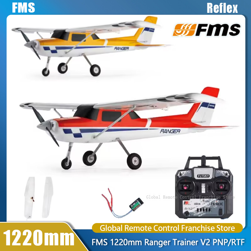 FMS Rc Airplane 1220mm Ranger Trainer V2 PNP Rc Plane With Reflex Gyro Auto-Balance Plane Model Adul
