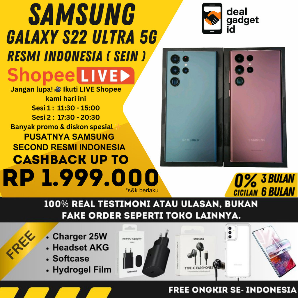 SEIN Samsung Galaxy S22 & S21 Ultra 5G 12/512GB 12/256GB 8/128GB 16/512GB Second Fullset Original