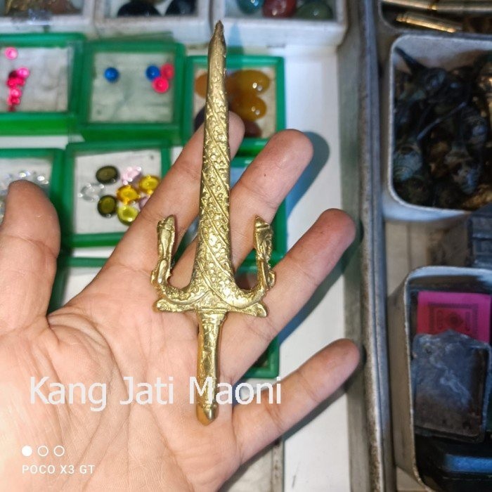 pusaka trisula Nyai Roro Kidul kembar full kuningan Asli Paling Mewah DS4333