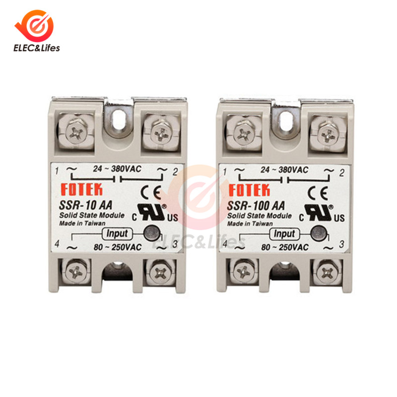 AC 220V Solid State Relay SSR-10AA SSR-25AA SSR-40AA SSR-60AA 10A 25A 40A 60A AC Control AC SSR Rela