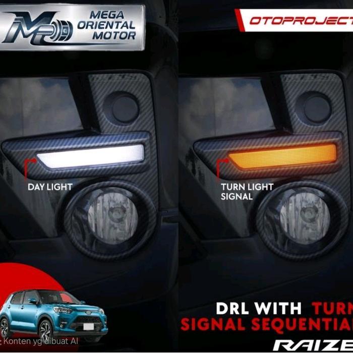 Otoproject DRL Fog Lamp with sein sequential Raize - Lampu DRL Mobil Raize - Putih + Kuning PASSS