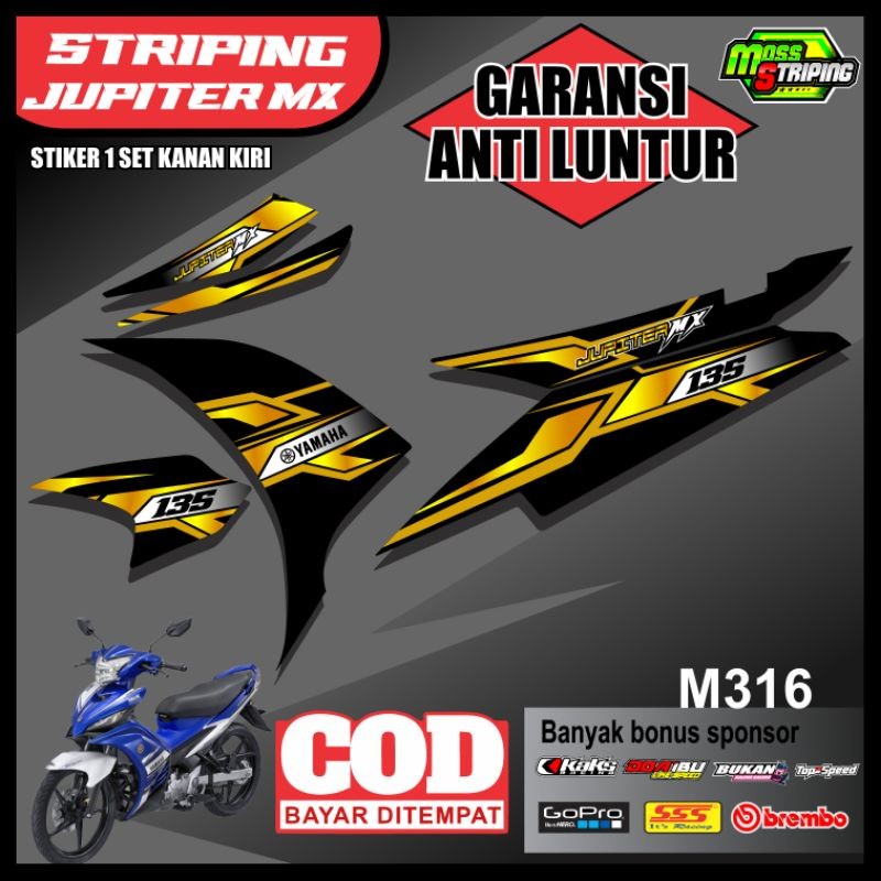 Striping Stiker Yamaha Jupiter Mx New 135cc - Lis List Polet Variasi Stiker Setiker Jupiter Mx 135 S