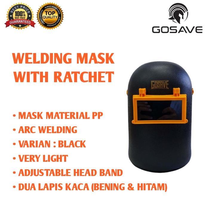 Kedok Las GOSAVE Face Shield Welding Topi Helmet Topeng Las BEST Gosave Biasa Topeng Kedok Las Face 