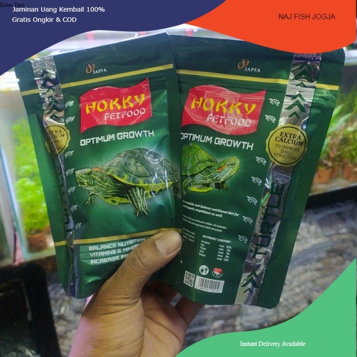 Perlengkapan Aquarium - Makanan kura kura kesayangan Hokky turtle kemasan 100gr