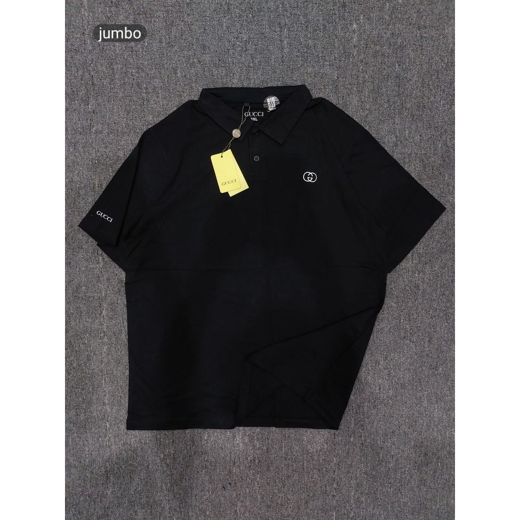 Baju Kaos Berkerah Ukuran Besar Jumbo XXL XXXL Polo Shirt Pria Big Size Hitam Polos Premium Distro C