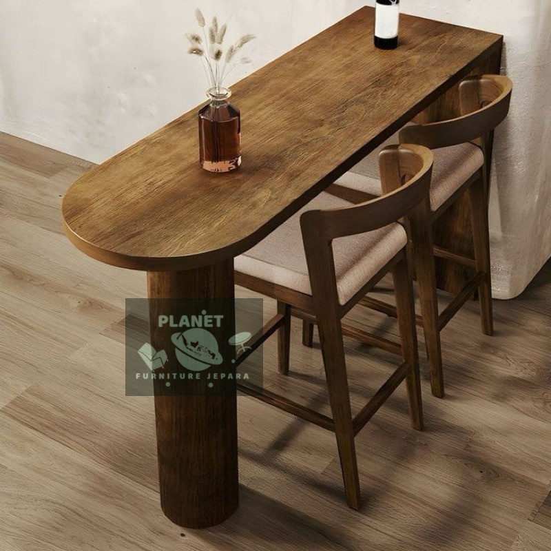 MEJA Makan BAR KURSI BAR KAYU JATI kursi Kafe Meja Makan jati solid