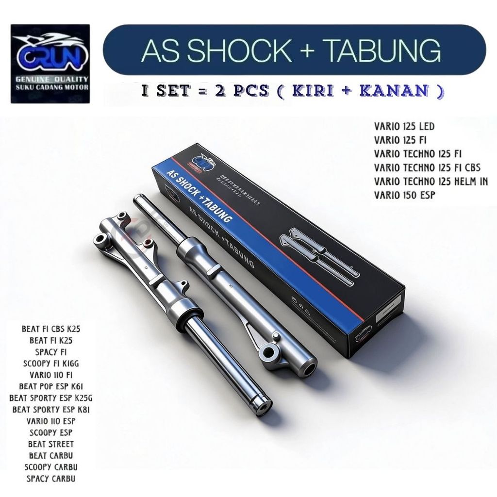 CRUN  As Shockbreaker As Shock Depan Plus Tabung Motor Honda Beat FI Spacy Scoopy Vario