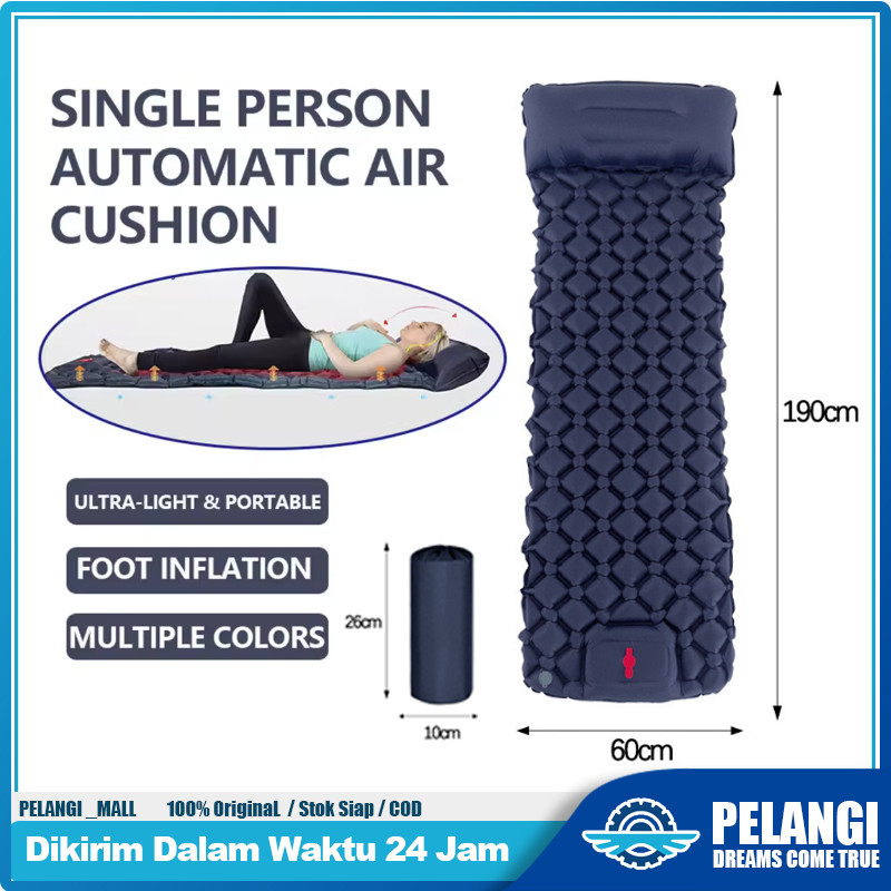Kasur Angin Portable Kasur Tiup Camping Kasur Tidur Angin Sleeping Pad Pemasangan Tiup Cepat