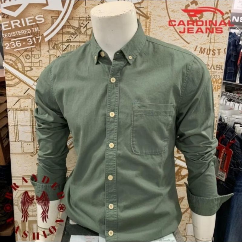 KEMEJA PRIA CARDINAL JEANS SLIMFIT HIJAU