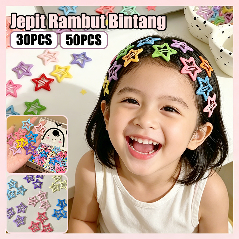 Jepit Rambut Bintang Korea Jepit Rambut Bintang Berwarna-warni Aksesori Rambut Bintang COD