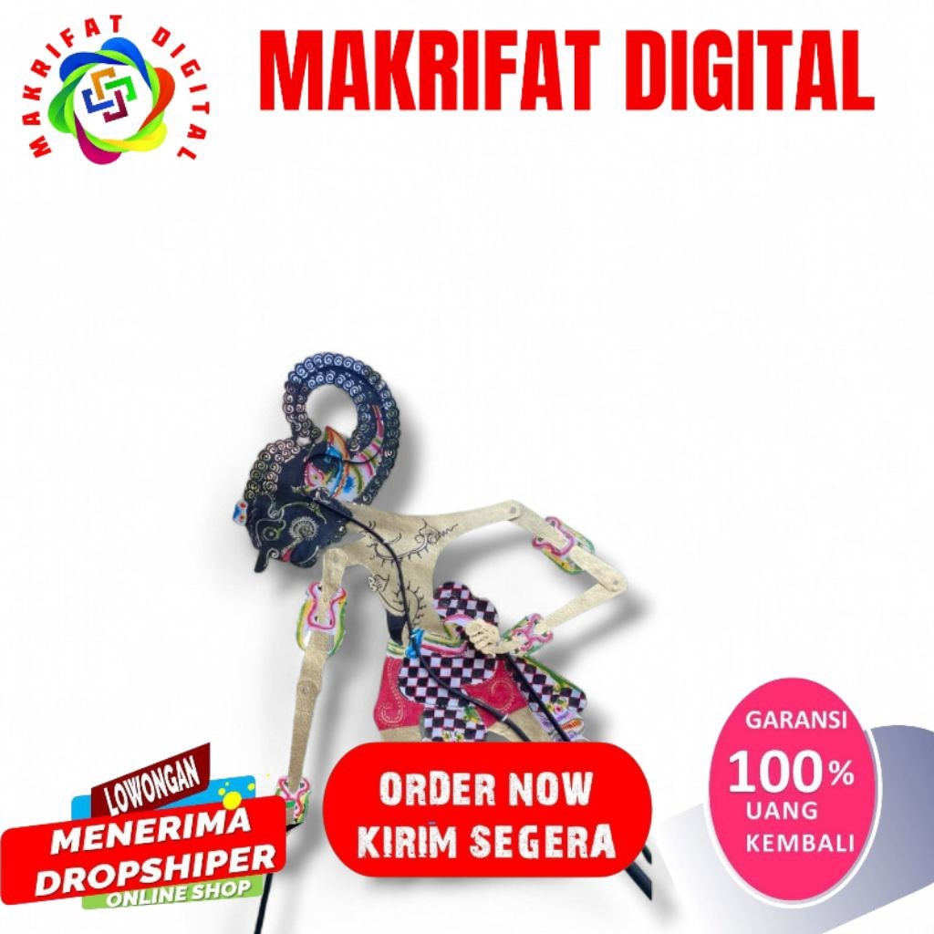MAKRIFAT DIGITAL WERKUDARA/WERKUDORO Wayang Kulit Sapi Asli Tokoh Bima/Werkudara Premium Kualitas Su