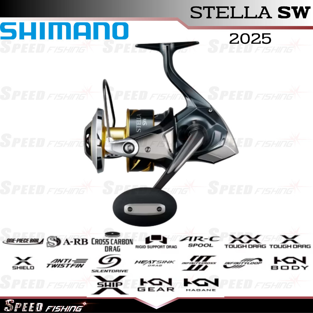 Reel Pancing Shimano Stella SW 2025 8000 10000 14000 Spinning