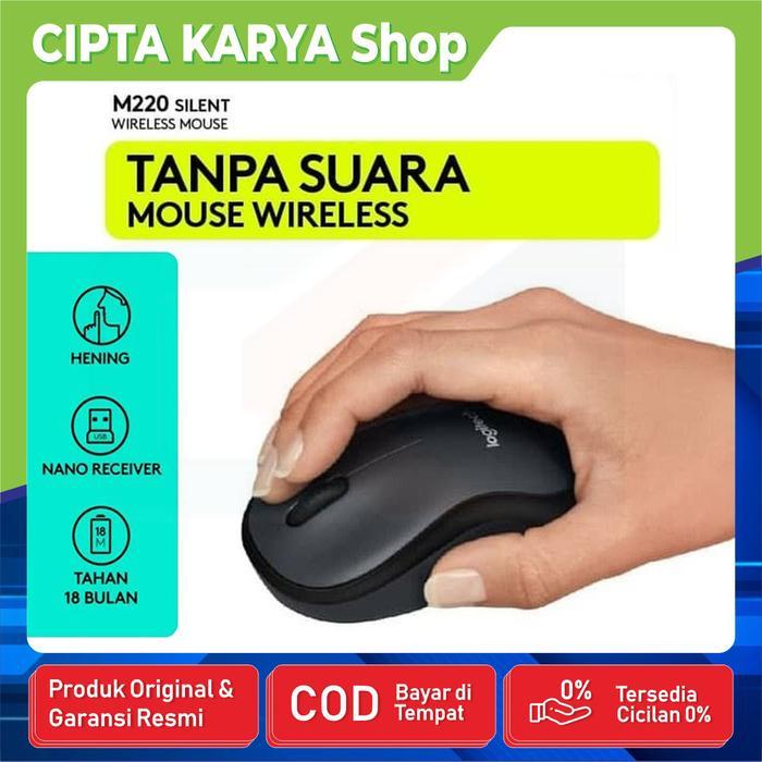Joshu Computer Mouse Wireless Logitech M220 Silent Original 100% Garansi Resmi TERLARIS