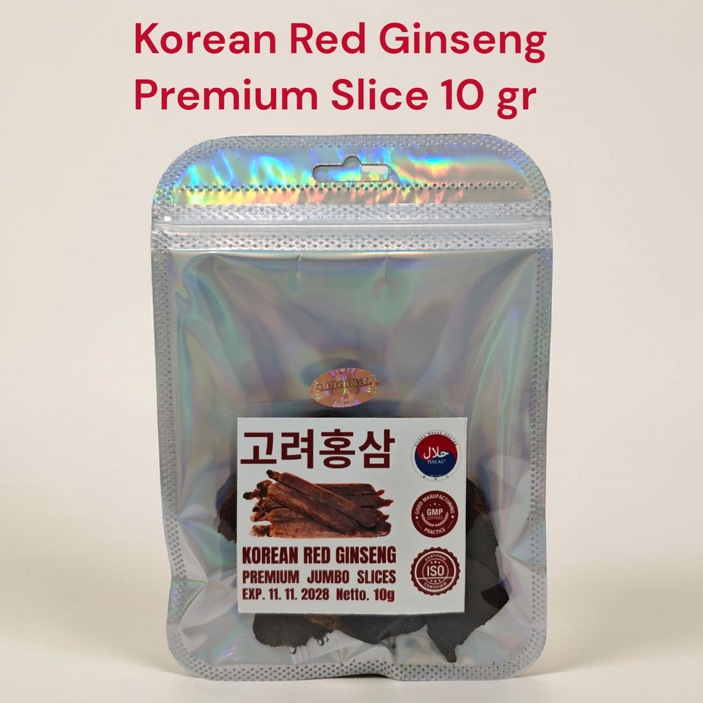 KOREAN RED GINSENG SLICE 10g KOLESOM GINSENG MERAH SLICE KOREA PREMIUM JUMBO [ ORIGINAL KOREA ] BIO